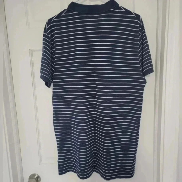 Polo Ralph Lauren Shirt Mens Large L Blue Striped Short Sleeve Preppy - Picture 3 of 4